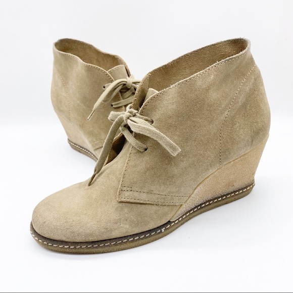 J Crew-Lace Up wedge Bootie 8 - Picture 2 of 6